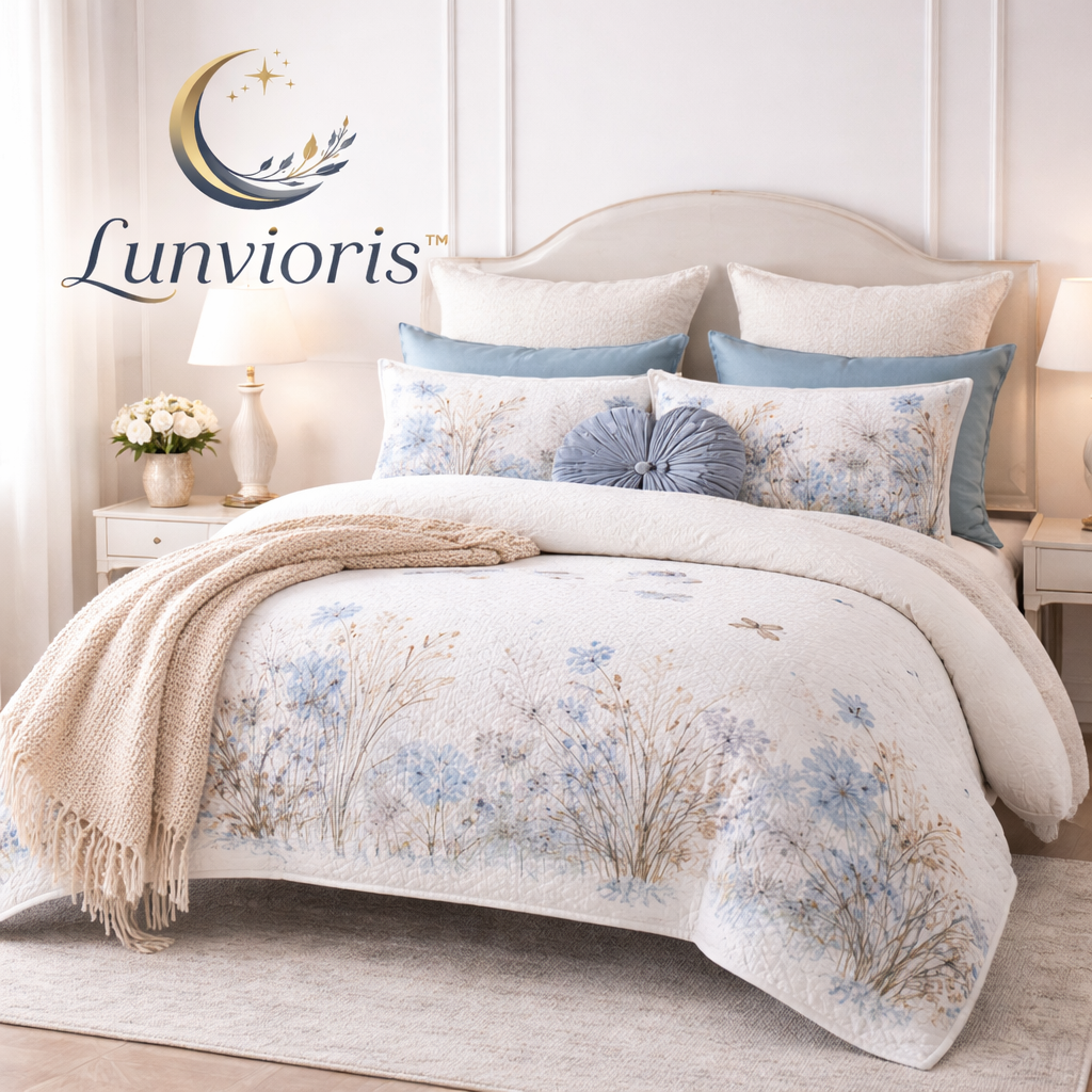 Lunvioris™ Serene Blossom Quilted Bedding Set
