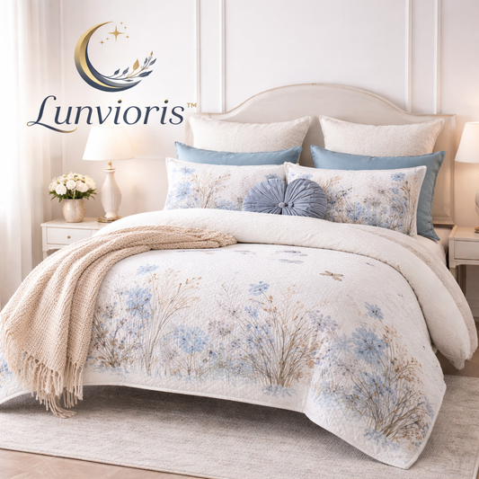 Lunvioris™ Serene Blossom Quilted Bedding Set