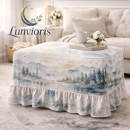 Lunvioris™ Tranquil Landscape Ottoman Cover