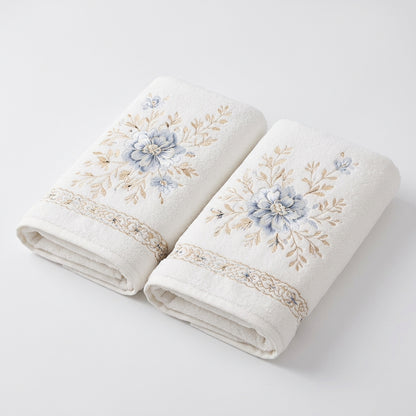 Lunvioris™ Deluxe Floral Embroidered Bath Towels
